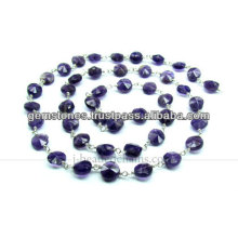 925 Sterling Silver Beaded Chains Amethyst, atacadista de Gemstone Jewelry